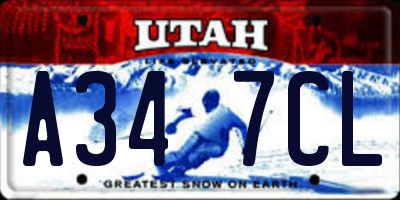 UT license plate A347CL