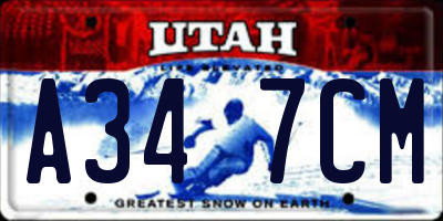 UT license plate A347CM