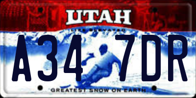 UT license plate A347DR