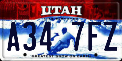 UT license plate A347FZ