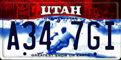 UT license plate A347GI
