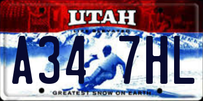 UT license plate A347HL