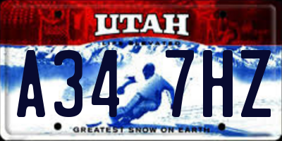 UT license plate A347HZ