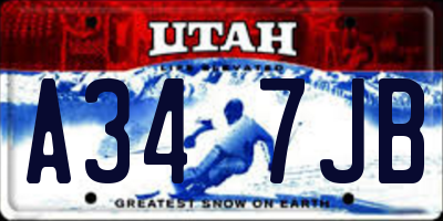 UT license plate A347JB