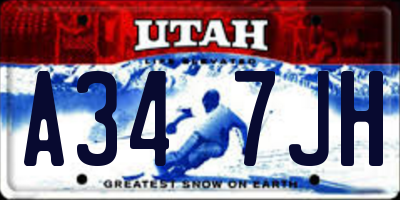 UT license plate A347JH