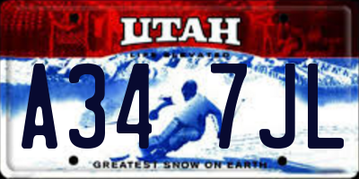 UT license plate A347JL