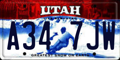 UT license plate A347JW