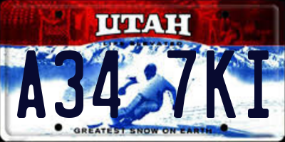 UT license plate A347KI