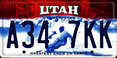 UT license plate A347KK