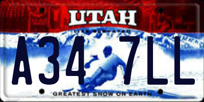 UT license plate A347LL