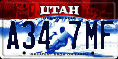 UT license plate A347MF