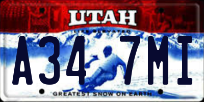 UT license plate A347MI