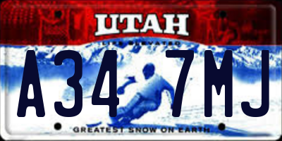 UT license plate A347MJ