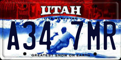 UT license plate A347MR
