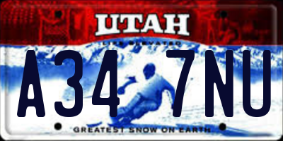 UT license plate A347NU