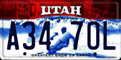 UT license plate A347OL