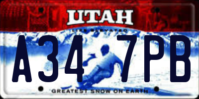 UT license plate A347PB