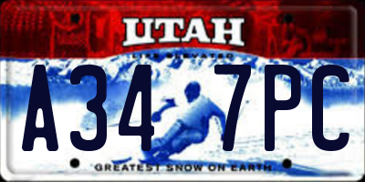 UT license plate A347PC