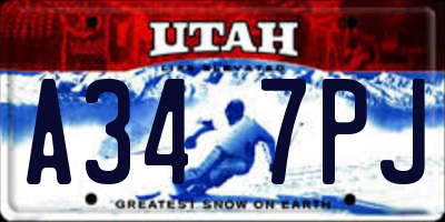 UT license plate A347PJ