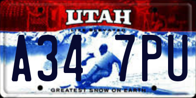 UT license plate A347PU