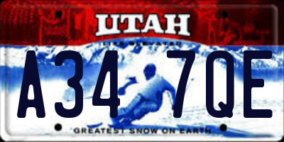 UT license plate A347QE