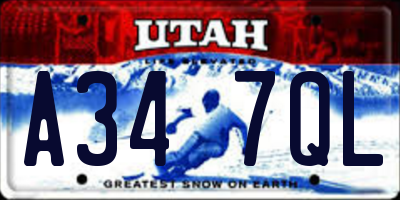 UT license plate A347QL