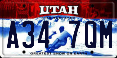UT license plate A347QM