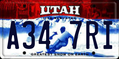 UT license plate A347RI