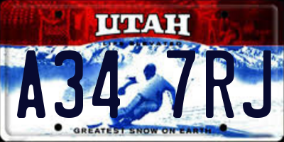 UT license plate A347RJ