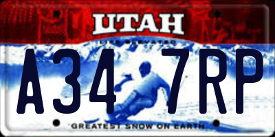 UT license plate A347RP