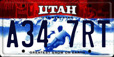 UT license plate A347RT