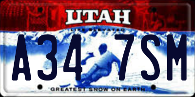 UT license plate A347SM