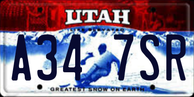 UT license plate A347SR