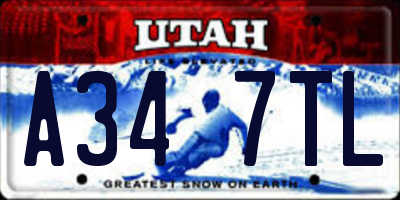 UT license plate A347TL