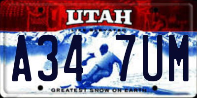 UT license plate A347UM