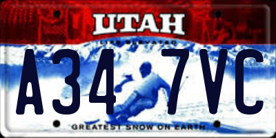 UT license plate A347VC