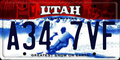 UT license plate A347VF
