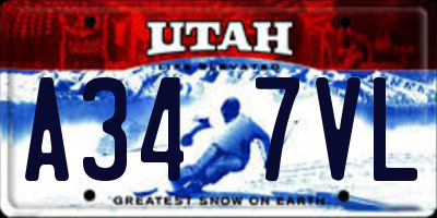 UT license plate A347VL