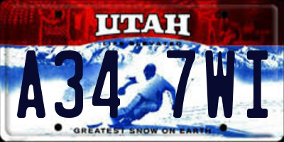 UT license plate A347WI