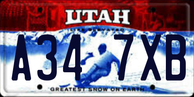 UT license plate A347XB