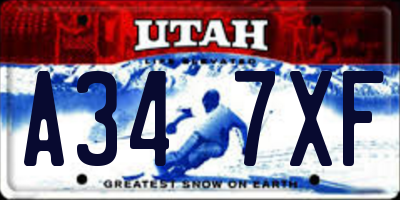 UT license plate A347XF