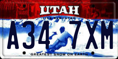 UT license plate A347XM