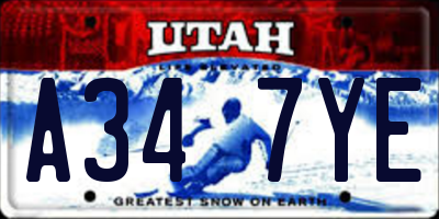 UT license plate A347YE