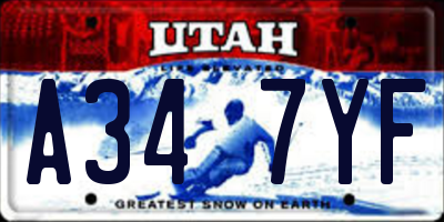 UT license plate A347YF