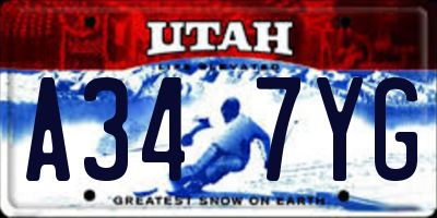 UT license plate A347YG