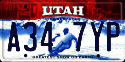 UT license plate A347YP