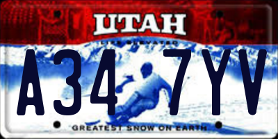 UT license plate A347YV