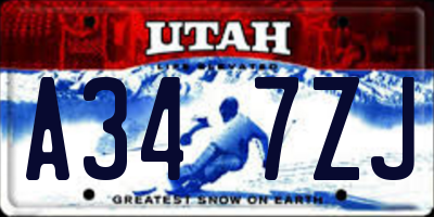 UT license plate A347ZJ