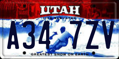 UT license plate A347ZV
