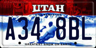 UT license plate A348BL
